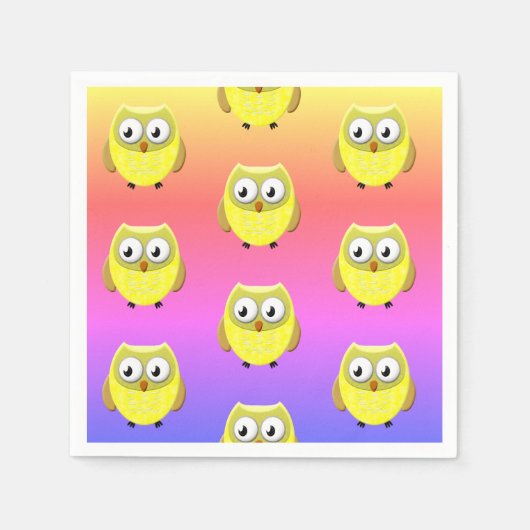 Serviette En Papier Serviettes de dessin pour bébé hibou (Devant)