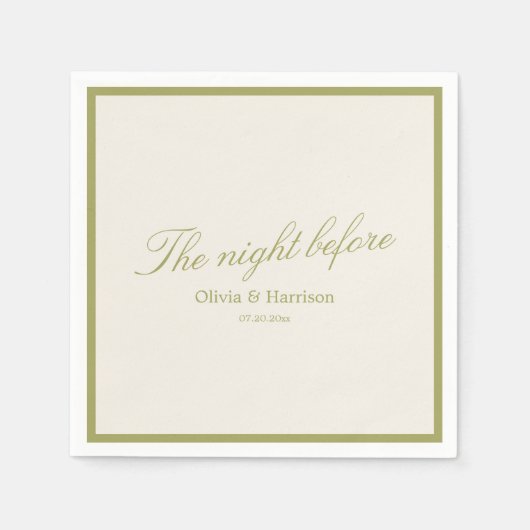 Serviette En Papier Serviettes de dîner de répétition vert olive (Devant)