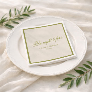 Serviette En Papier Serviettes de diner de répétition vert olive pour