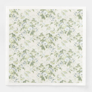 Serviette En Papier Serviettes de dîner en chintz vert sauge, Rose et