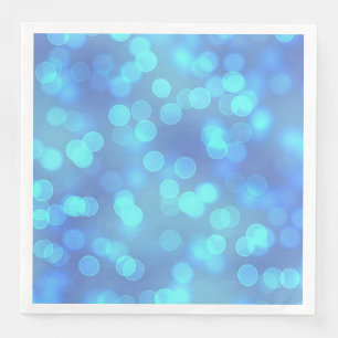 Serviette En Papier Serviettes de dîner en papier rayé Bokeh bleu