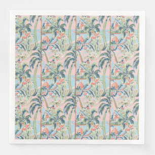 Serviette En Papier Serviettes de dîner en papier toile rose et vert, 
