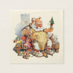Serviette En Papier Serviettes de dîner vintages de Noël de Père No