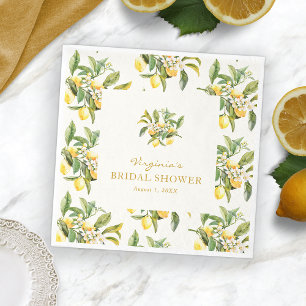 Serviette En Papier Serviettes de douche de mariage au citron