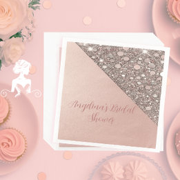Serviette En Papier Serviettes de douche de mariage or rose élégantes