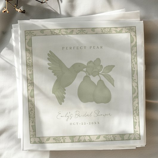 Serviette En Papier Serviettes de douche de mariage Parfait Poire Vert