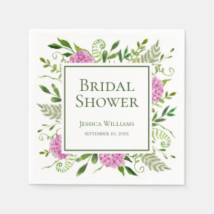 Serviette En Papier Serviettes de douche de mariée aux Hortensias Rose