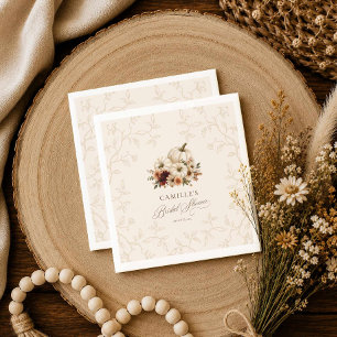 Serviette En Papier Serviettes de douche de mariée florales et citroui