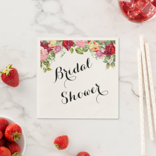 Serviette En Papier serviettes de douche nuptiale à fleurs