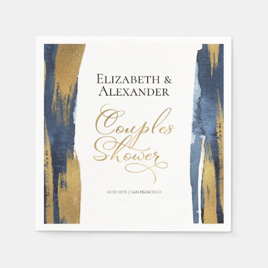 Serviette En Papier Serviettes de douche pour couples à l'aquarelle |  (Devant)