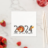 Serviette En Papier Serviettes de dragon de dessin animé chinois 2024 (En situation)