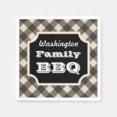 Serviette En Papier Serviettes de En vichy noir personnalisées (Devant)