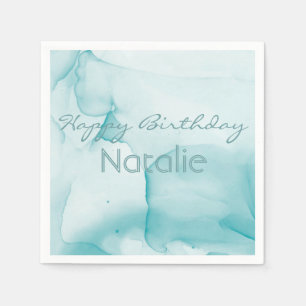 Serviette En Papier Serviettes de fête aquarelle bleue