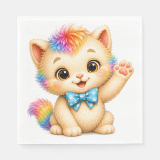Serviette En Papier Serviettes de fête Arc-en-ciel de Tumble le Chaton