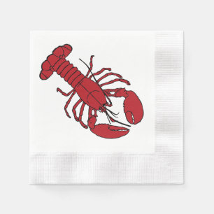 Serviette En Papier Serviettes de fête au homard rouge mignon