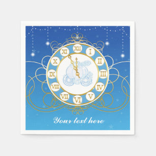 Serviette En Papier Serviettes de fête bleu presque minuit Cendrillon