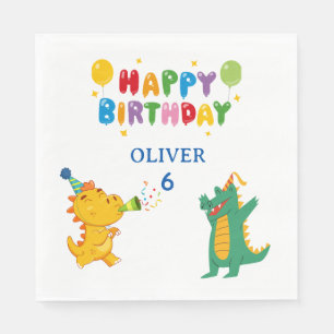 Serviette En Papier Serviettes de fête Crocodile & Hippopotame - Amusa