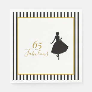 Serviette En Papier Serviettes de fête d'anniversaire 65 & Fabuleux No