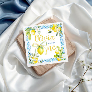 Serviette En Papier Serviettes de fête d'anniversaire au citron médite