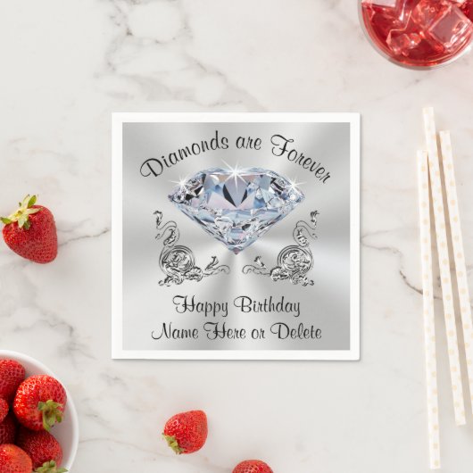 Serviette En Papier Serviettes de fête d'anniversaire en diamant, pers (En situation)