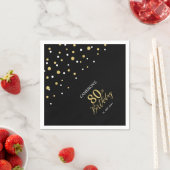 Serviette En Papier Serviettes de fête d'anniversaire Gold & Black 80t (En situation)