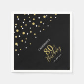 Serviette En Papier Serviettes de fête d'anniversaire Gold & Black 80t (Devant)
