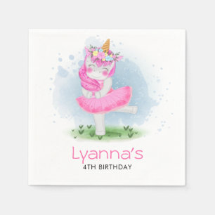 Serviette En Papier Serviettes de fête d'anniversaire Licorne Ballerin
