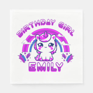 Serviette En Papier Serviettes de fête d'anniversaire licorne pour fil