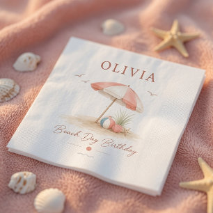 Serviette En Papier Serviettes de fête d'anniversaire Minimal Beach Da