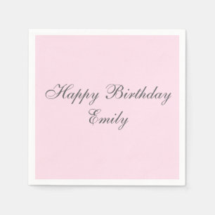 Serviette En Papier Serviettes de fête d'anniversaire minimalistes ros