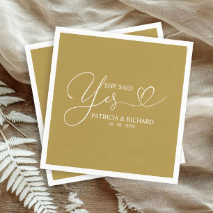 Serviette En Papier Serviettes de fête de fiançailles mignonnes Elle a