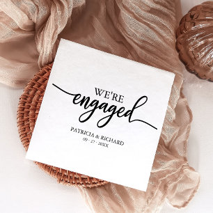 Serviette En Papier Serviettes de fête de fiançailles minimalistes mod