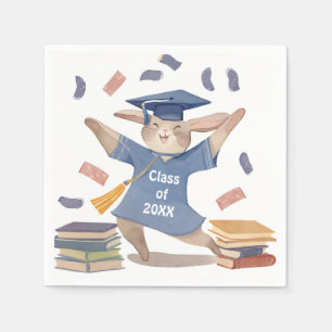 Serviette En Papier Serviettes de fête de fin d'études de lapin mignon