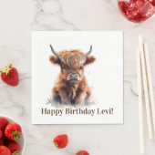 Serviette En Papier Serviettes de fête de la vache Highland (En situation)