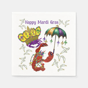 Serviette En Papier serviettes de fête de Mardi Gras aux écrevisses et