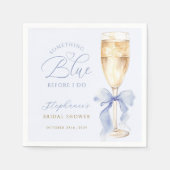 Serviette En Papier Serviettes de fête de mariage à ruban bleu (Devant)