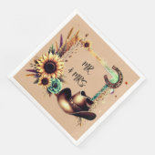 Serviette En Papier Serviettes de fête de mariage Tournesol Rustique (Coin)
