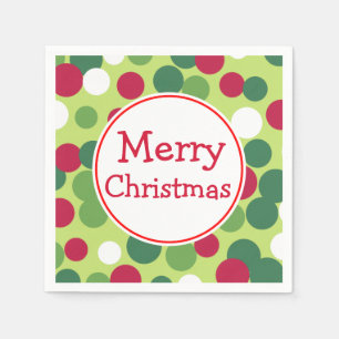 Serviette En Papier Serviettes de fête de Noël vert rétro