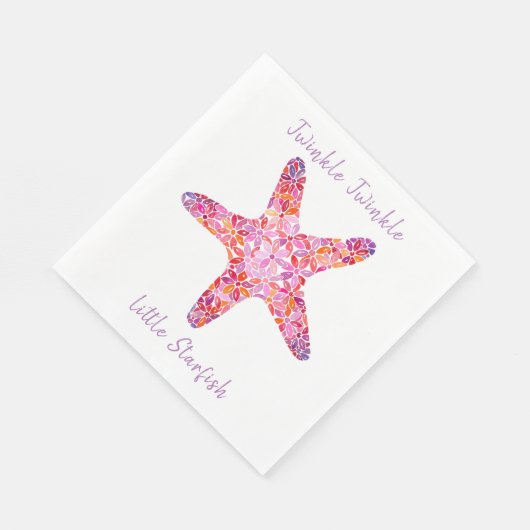 Serviette En Papier Serviettes de fête de poisson-Starfish rose (Coin)