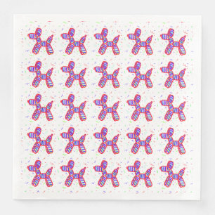 Serviette En Papier Serviettes de fête des chiens de ballon