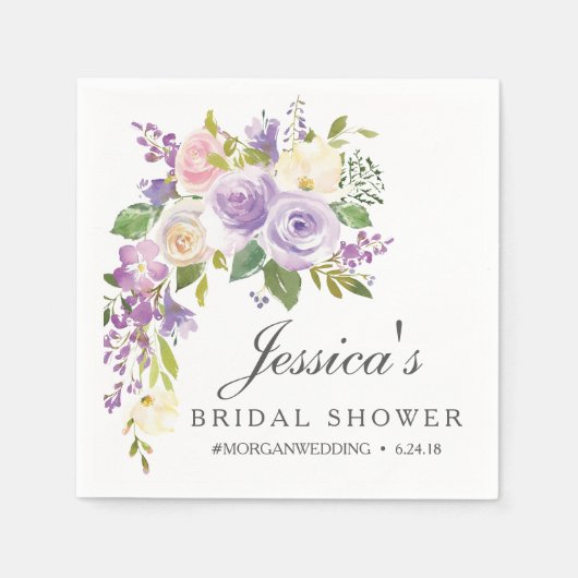 Serviette En Papier Serviettes de Fête des mariées de fleurs foncées (Devant)