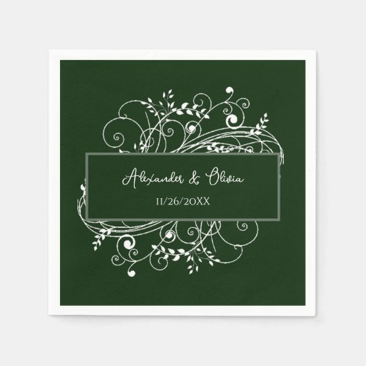 Serviette En Papier Serviettes de Fête des mariées Emerald Green (Devant)