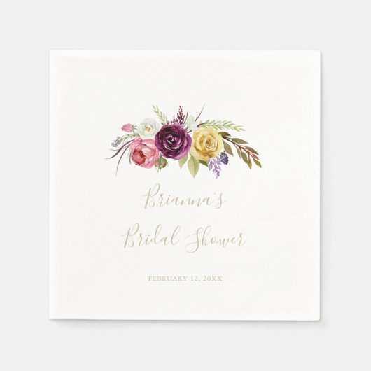 Serviette En Papier Serviettes de Fête des mariées florale Tropical Bo (Devant)