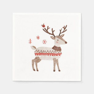Serviette En Papier Serviettes de fête d'hiver, de Yule et de Noël