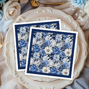 Serviette En Papier Serviettes de fête douces florales ivoire blanc Na