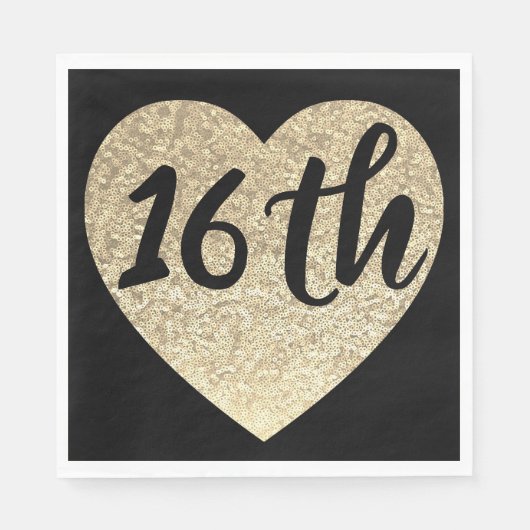 Serviette En Papier Serviettes de fête du 16e anniversaire (Devant)