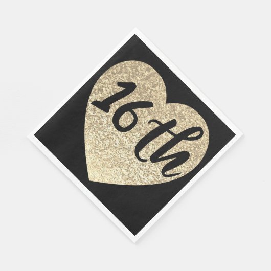 Serviette En Papier Serviettes de fête du 16e anniversaire (Coin)