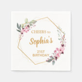 Serviette En Papier Serviettes de fête du 21e anniversaire Cerry Bloss (Devant)