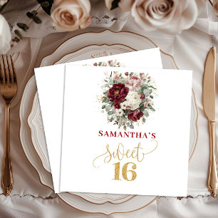 Serviette En Papier Serviettes de fête élégantes Sweet Sixteen Blush B