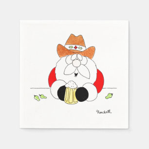 Serviette En Papier Serviettes de fête en papier Texas Santa Claus
